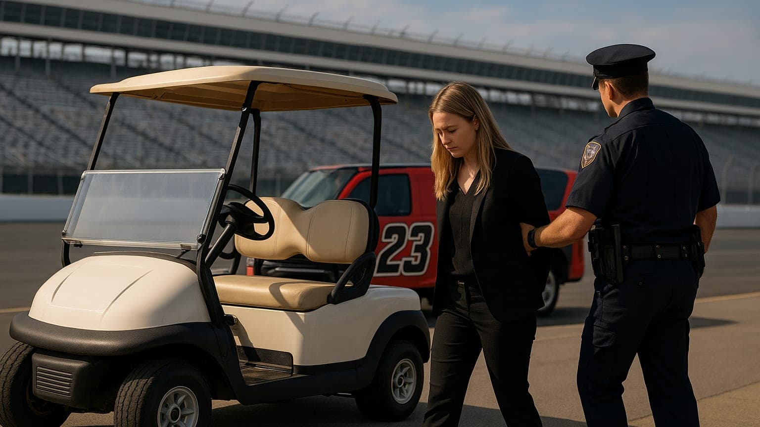 23XI Racing Employee Arrested After Golf Cart Incident