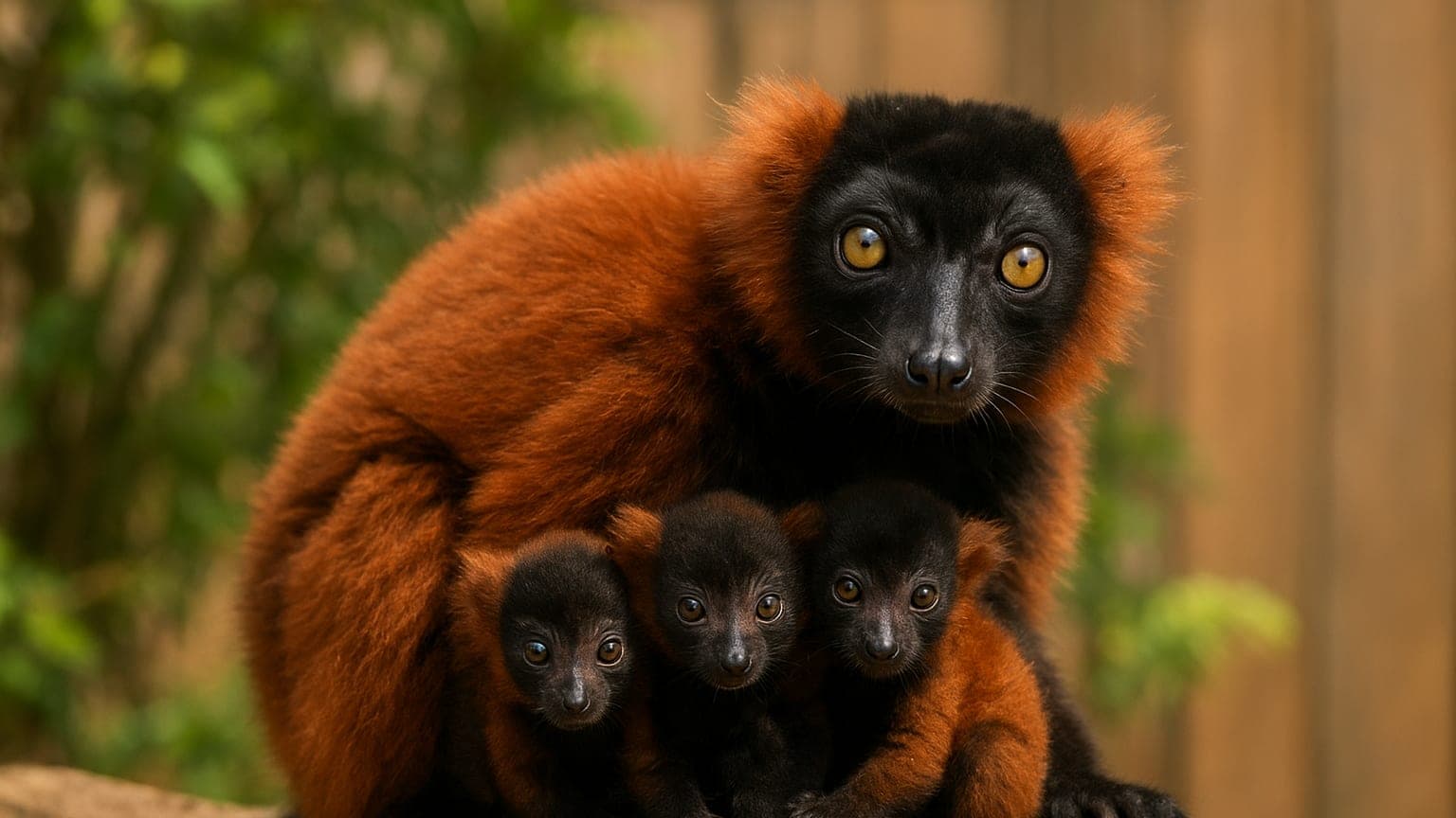 Critically Endangered Lemur Triplets Born at Wild Adventures