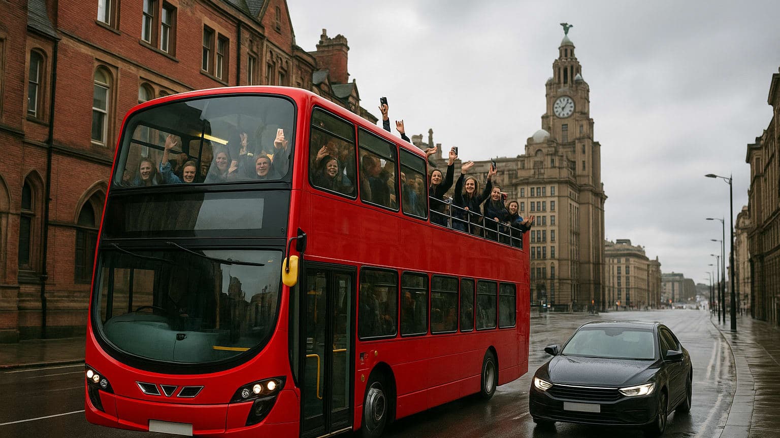 Paul McCartney Surprises Beatles Tour Bus in Liverpool