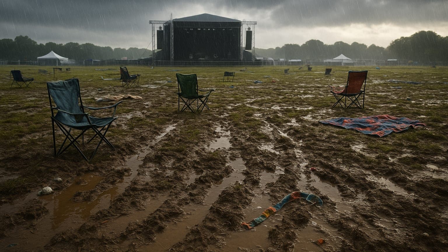Rain Transforms Lollapalooza Into Mud Wrestling Arena