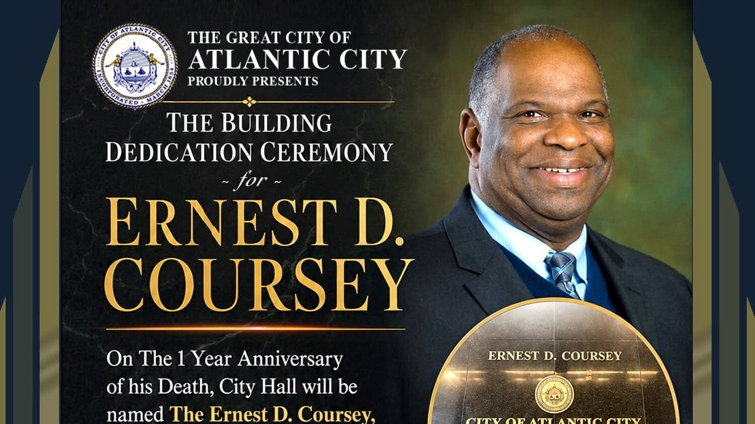Atlantic City to Honor Ernest Coursey One Year After His Death with City Hall Dedication