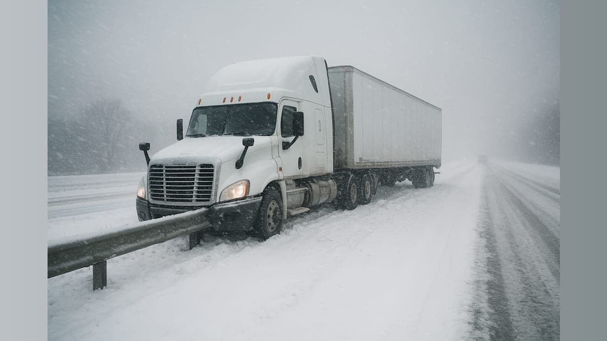 Tractor-Trailer Collides with Guardrail on AC Expressway During Weekend Blizzard