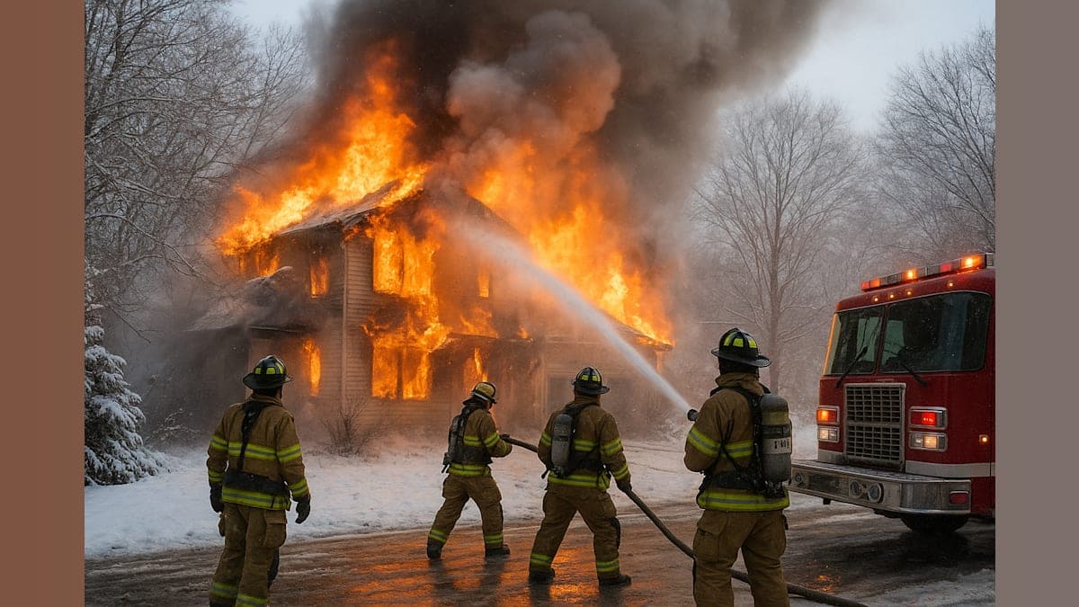 Firefighters Battle Blaze at Egg Harbor Township Home in Freezing Conditions