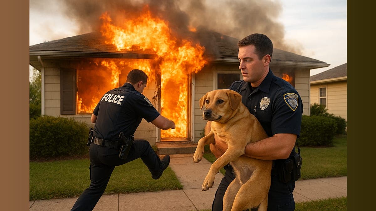 Officers Rescue Dog from Laguna Drive House Fire