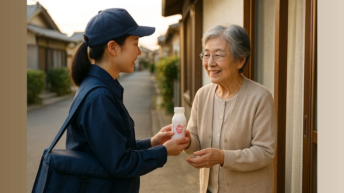Yogurt Delivery Workers Become Lifeline for Elderly