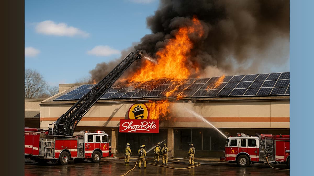 Fire Engulfs Solar Panels at Egg Harbor Township ShopRite