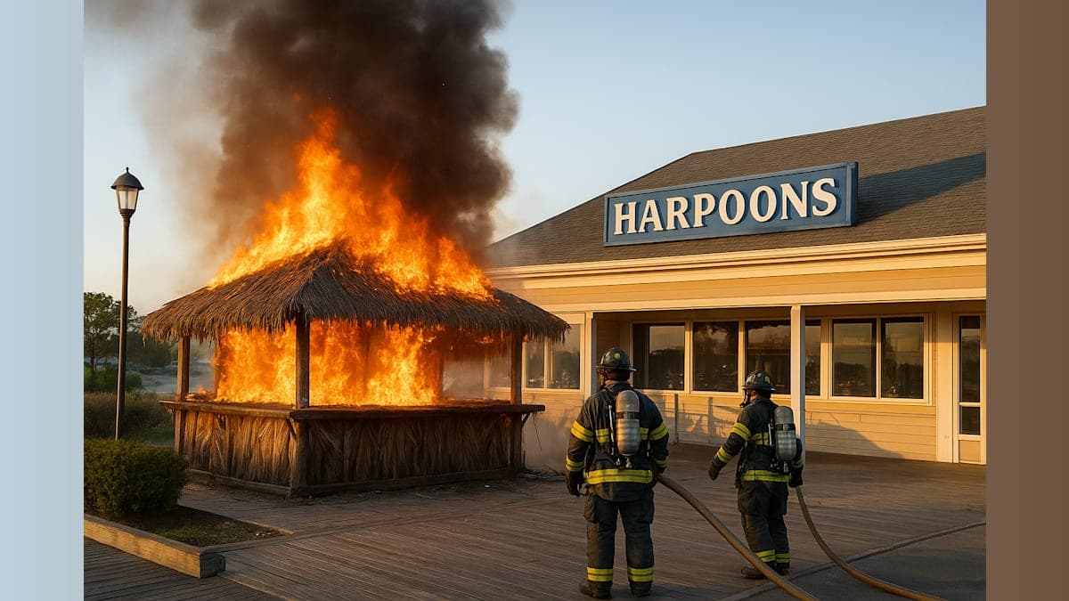 Early Morning Fire Hits Harpoons on the Bay