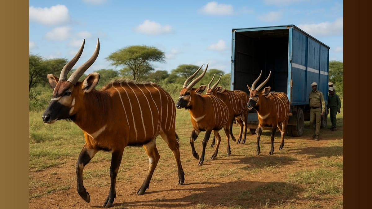 Four Rare Bongos Arrive in Kenya From European Zoos