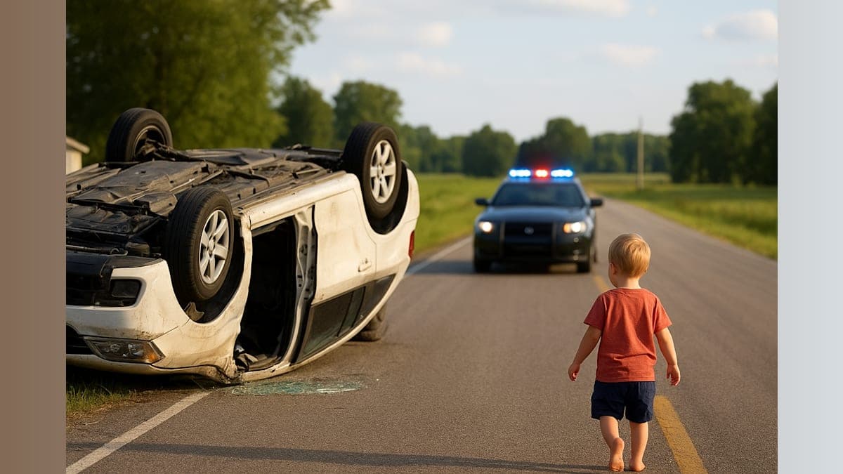 Toddler Escapes Unharmed After Mother's Rollover Crash in Chase
