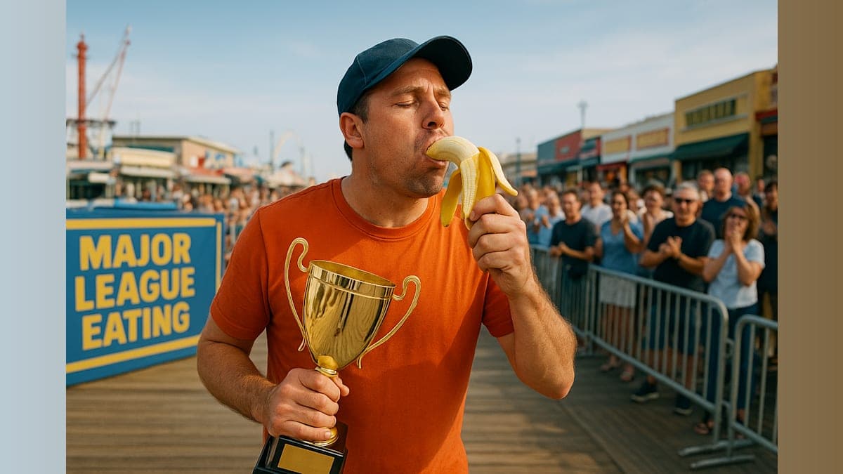 Wildwood Crowns World Banana-Eating Champion on Boardwalk