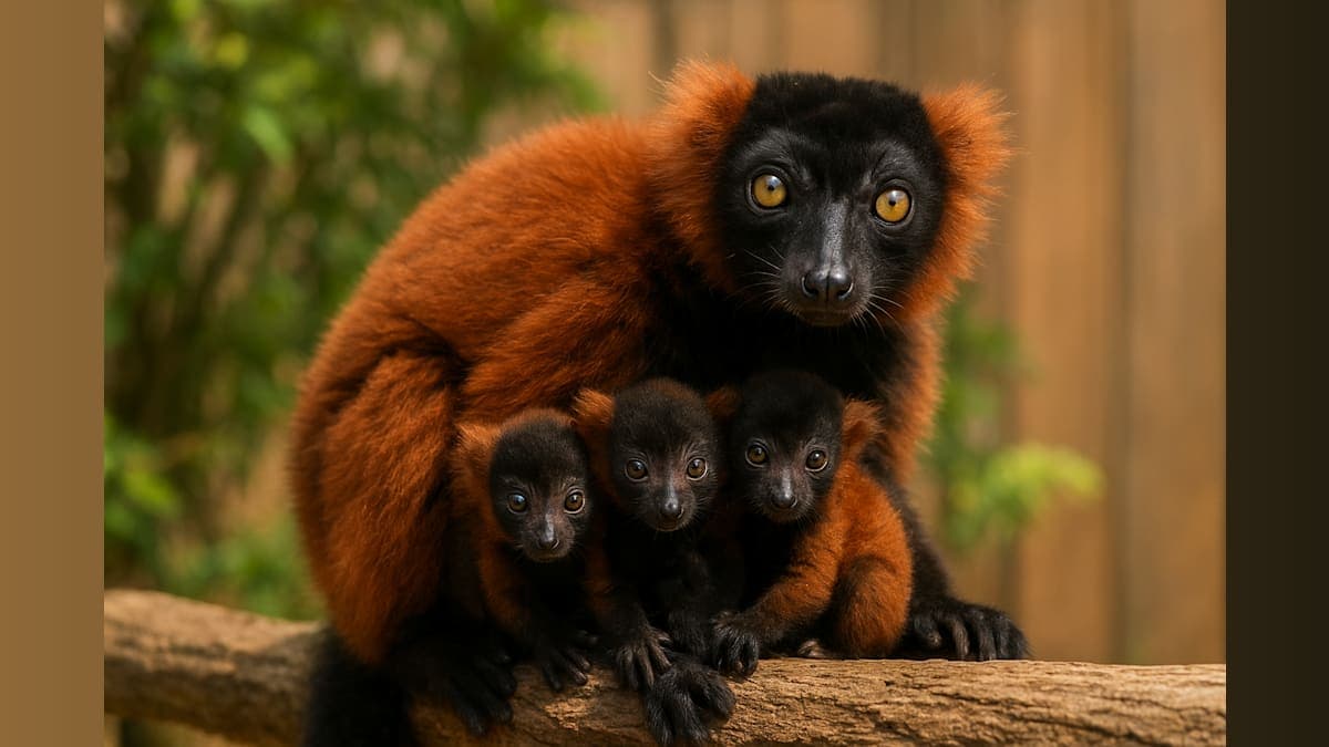 Critically Endangered Lemur Triplets Born at Wild Adventures