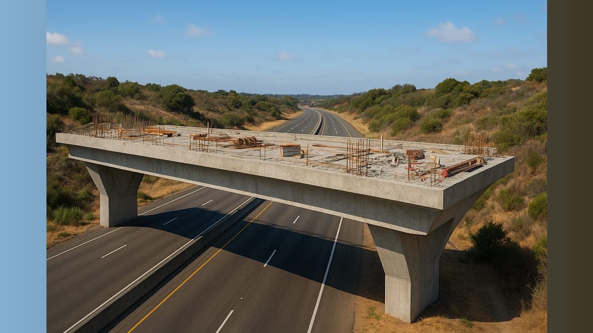 Mule Deer Cross Unfinished Wildlife Bridge Over I-97