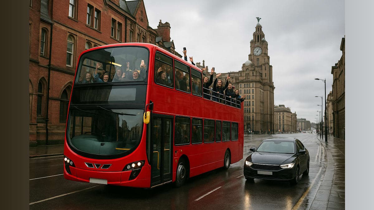 Paul McCartney Surprises Beatles Tour Bus in Liverpool