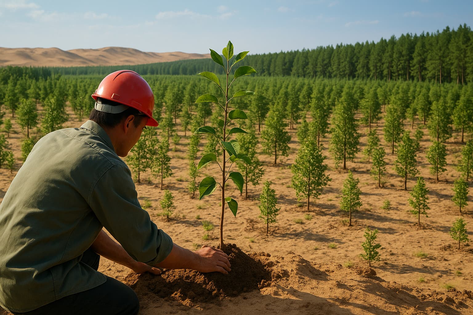 China's Decades-Long Reforestation Project Transforms Desert Into Carbon-Absorbing Forest