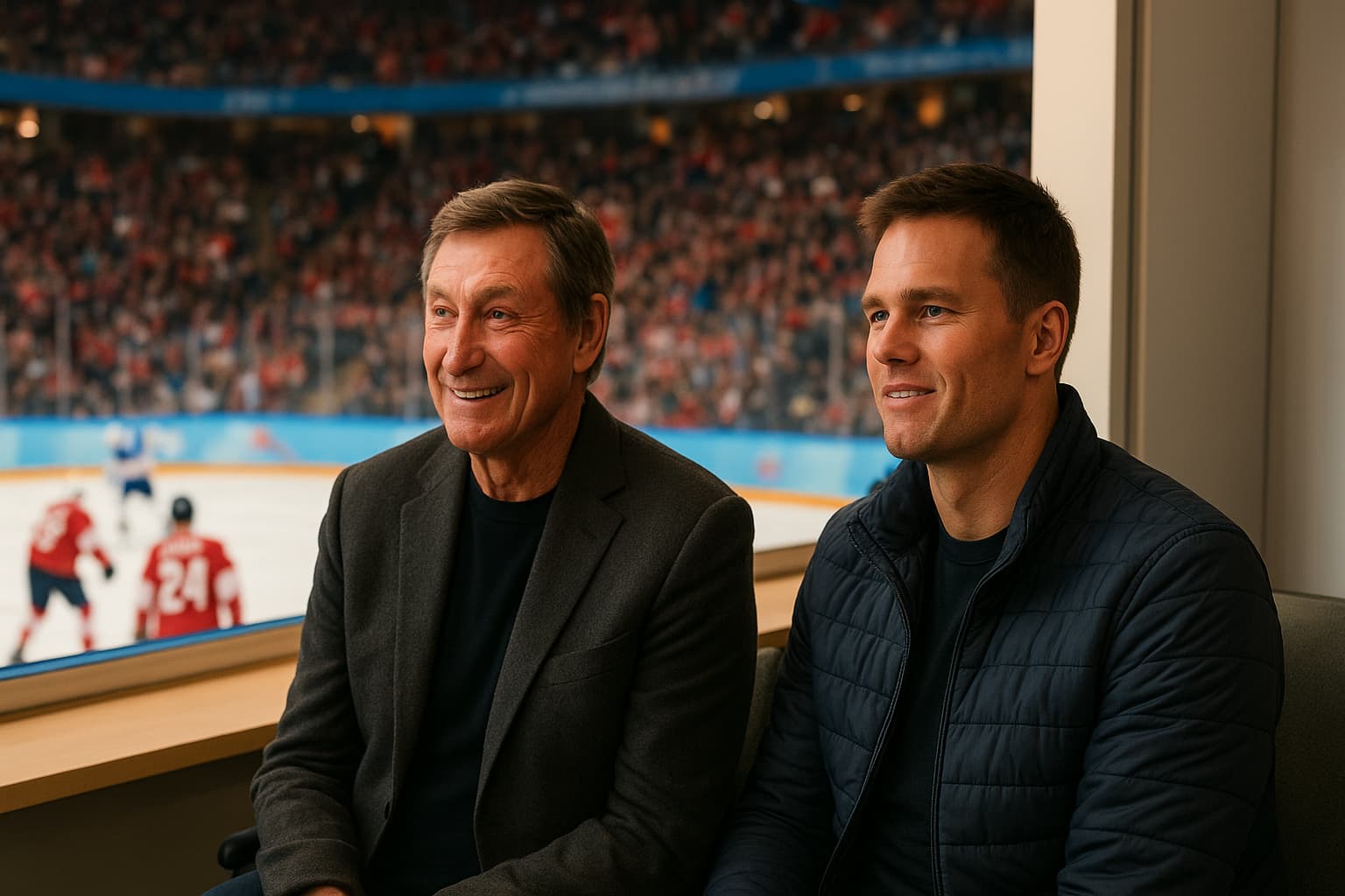Hockey and Football Legends Unite: Gretzky and Brady Share Suite at Olympic Semifinals