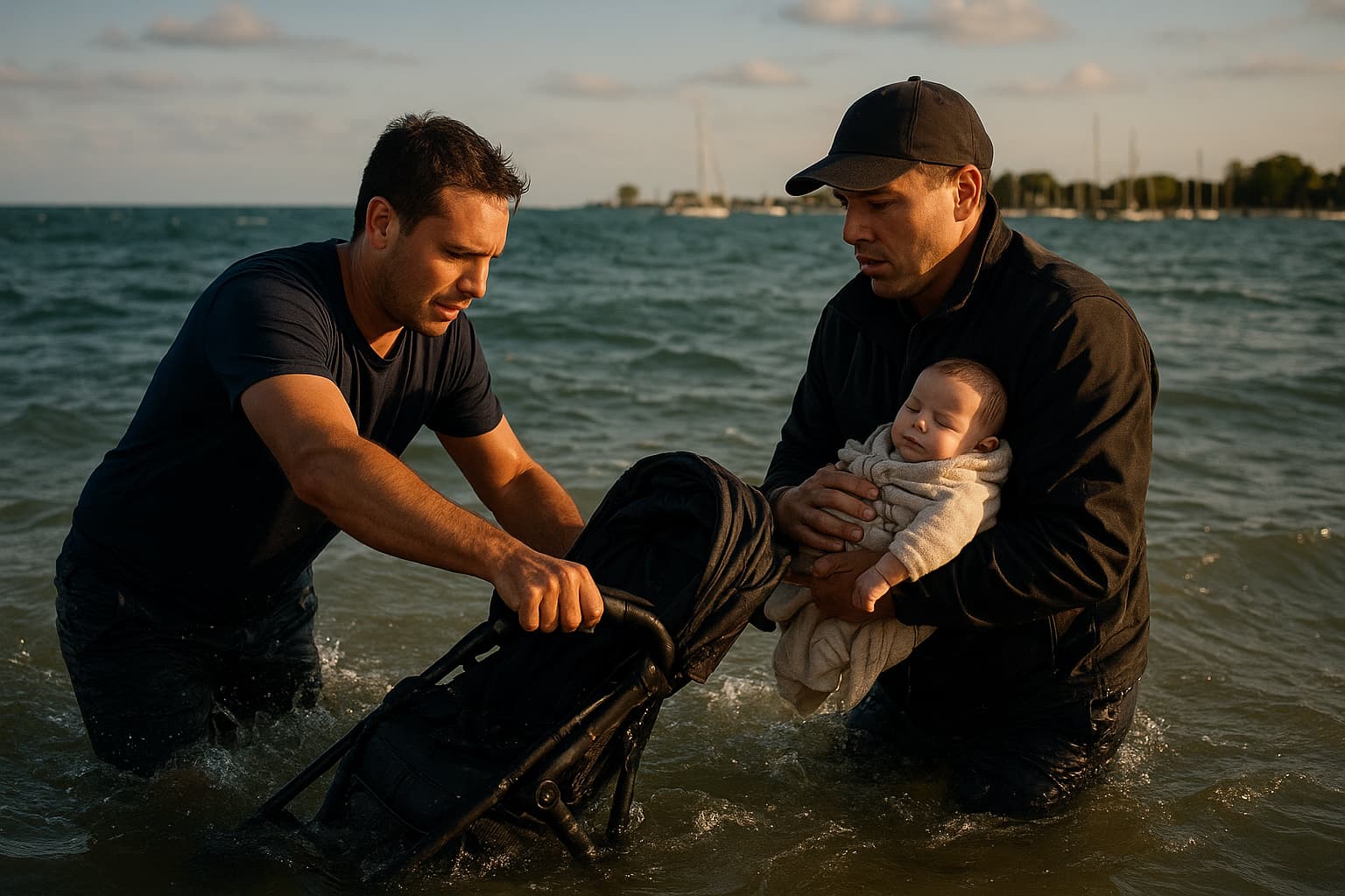 Heroic Rescue at Belmont Harbor: Two Men Save Infant Swept into Lake Michigan by Strong Winds
