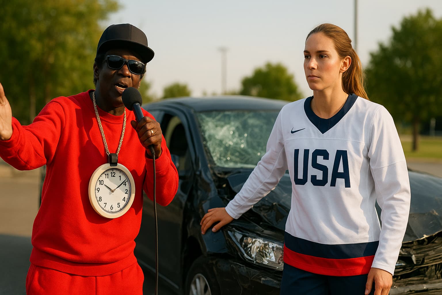 Hip-Hop Icon Flavor Flav Rallies Support for Olympic Gold Medalist After Car Accident