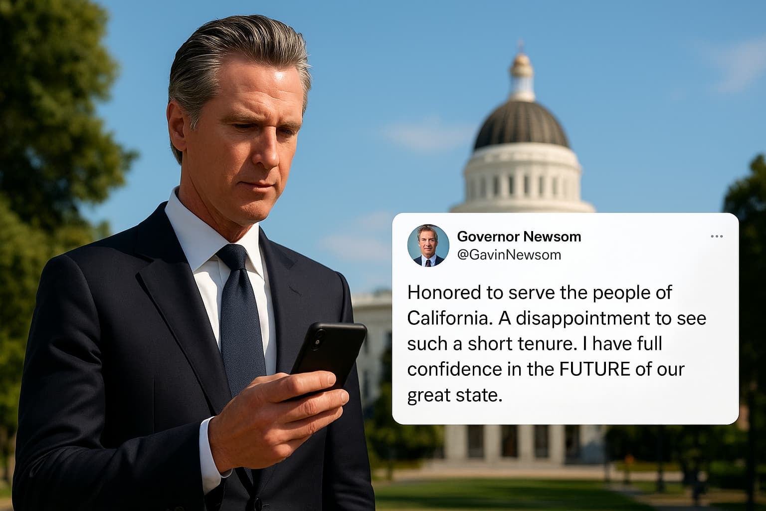 California Governor Newsom Responds to Homeland Security Secretary's Dismissal with Social Media Post
