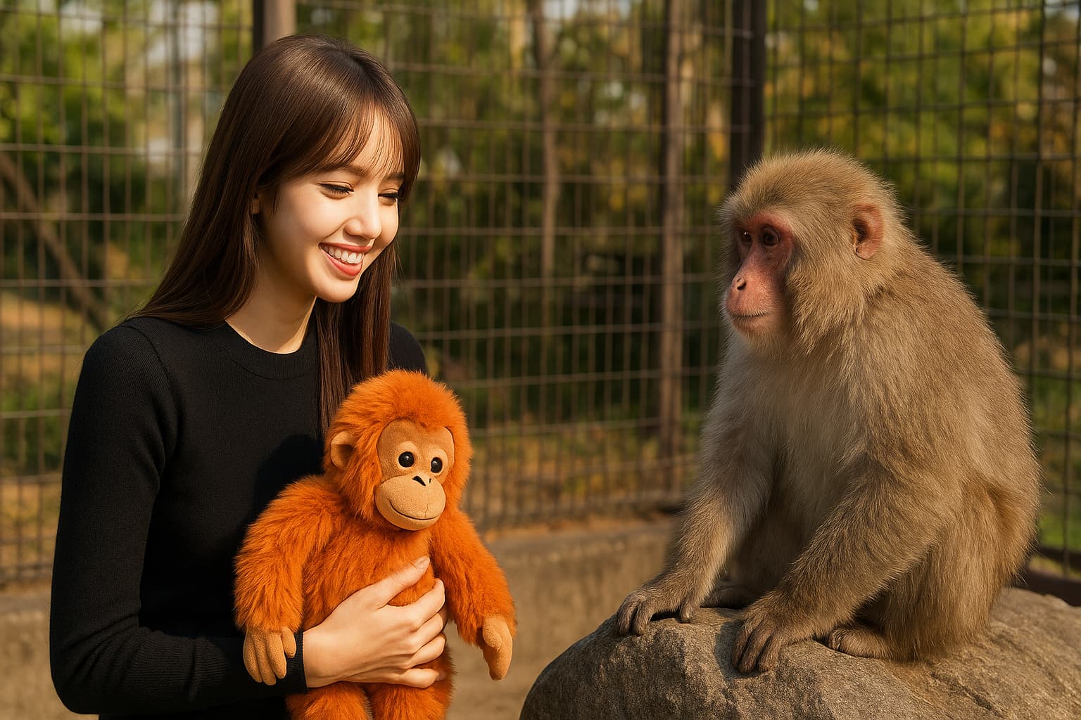 K-Pop Star Lisa Visits Viral Monkey at Japanese Zoo