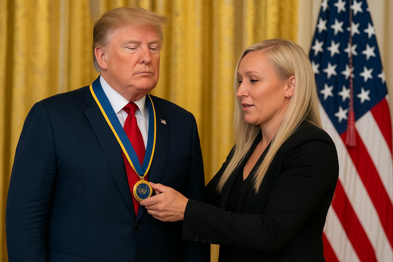Olympic Bobsledder Awards Trump Rare Medal at White House
