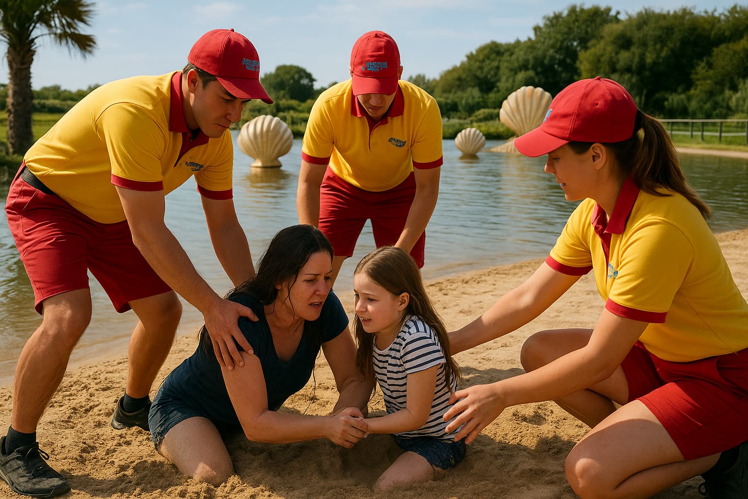 Quick-Thinking Theme Park Workers Rescue Pair from Sand Trap