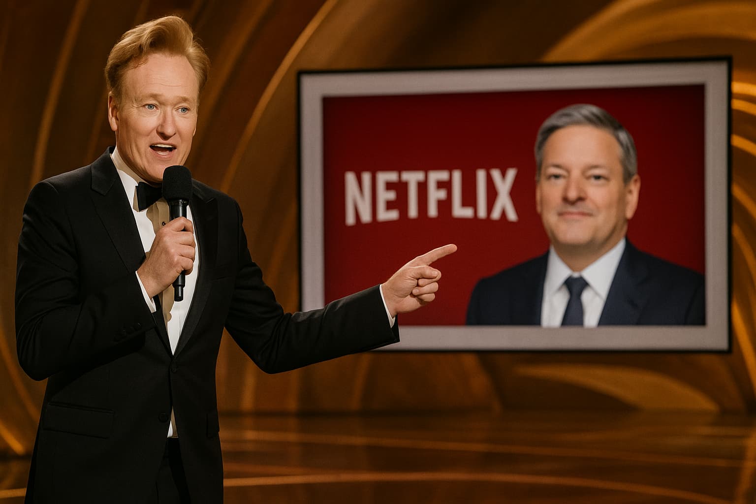 Conan O'Brien Roasts Netflix Executive During Oscars Hosting Debut