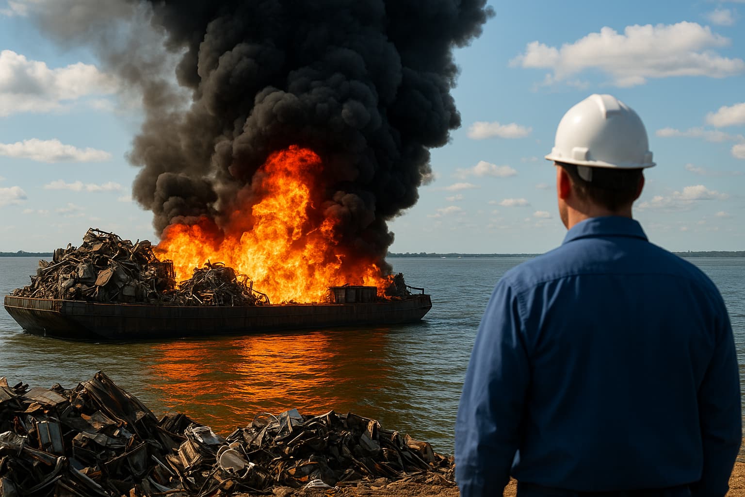 Scrap Metal Recycler Faces Lawsuit After Barge Fire