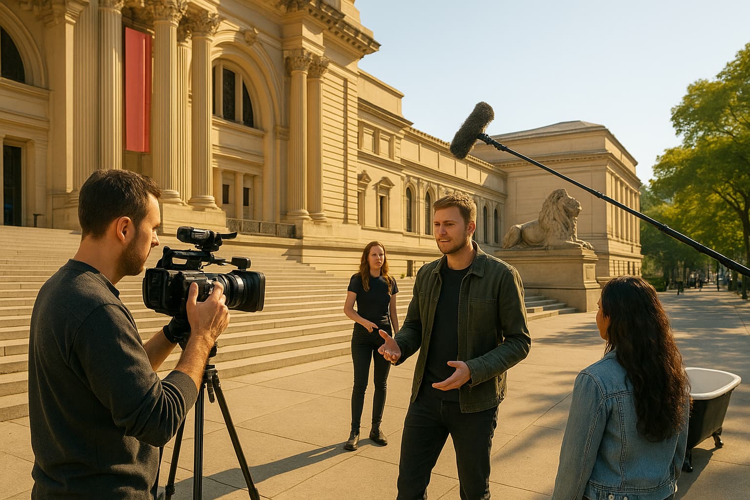 Actors Film Music Video at Iconic NYC Locations