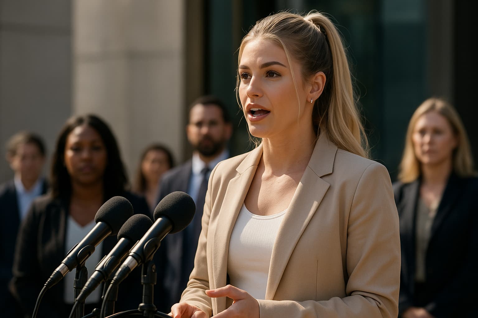 Reality Star Addresses Abuse Allegations at Press Event