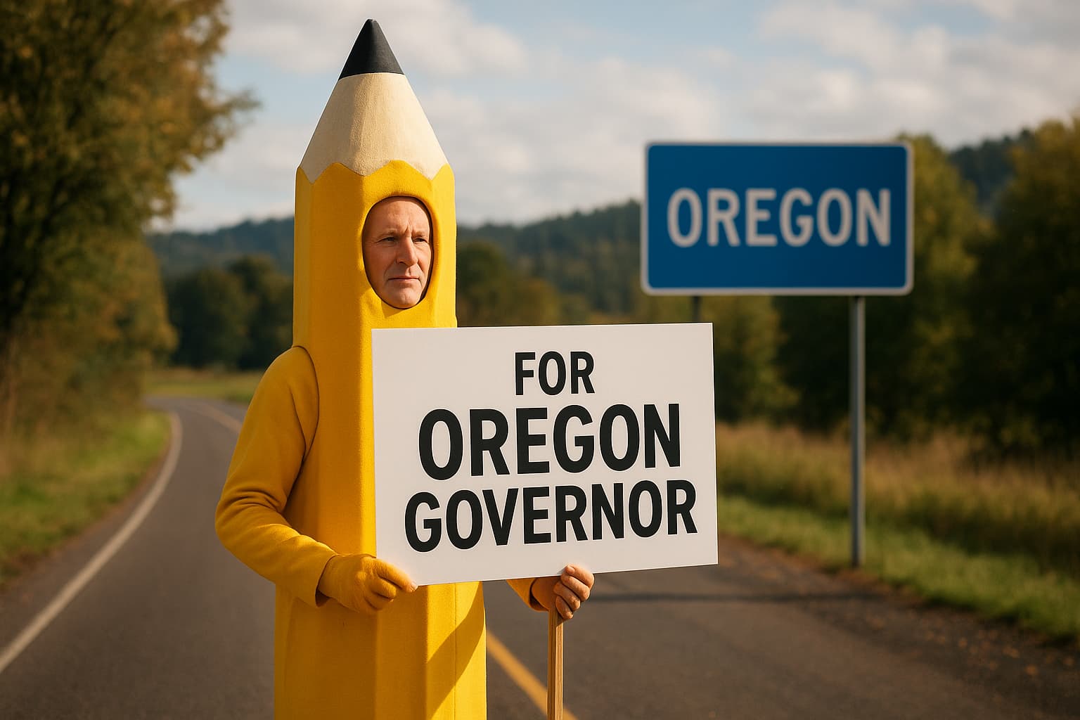 Six-Foot Pencil Runs for Oregon Governor