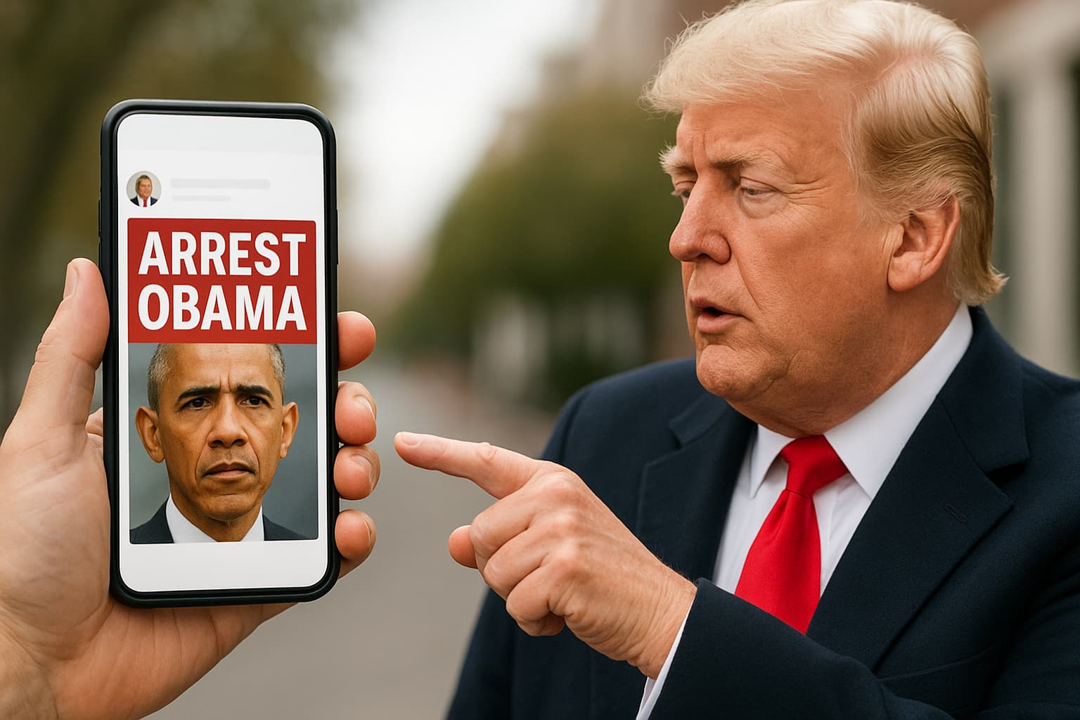 Trump Shares Posts Calling for Obama's Arrest