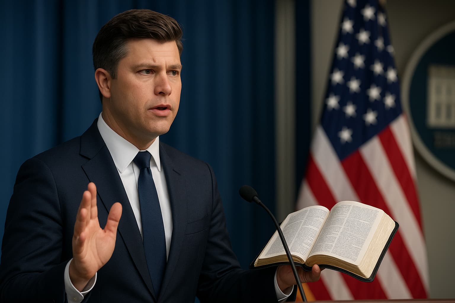 Colin Jost Claims He Predicted Hegseth Bible Moment