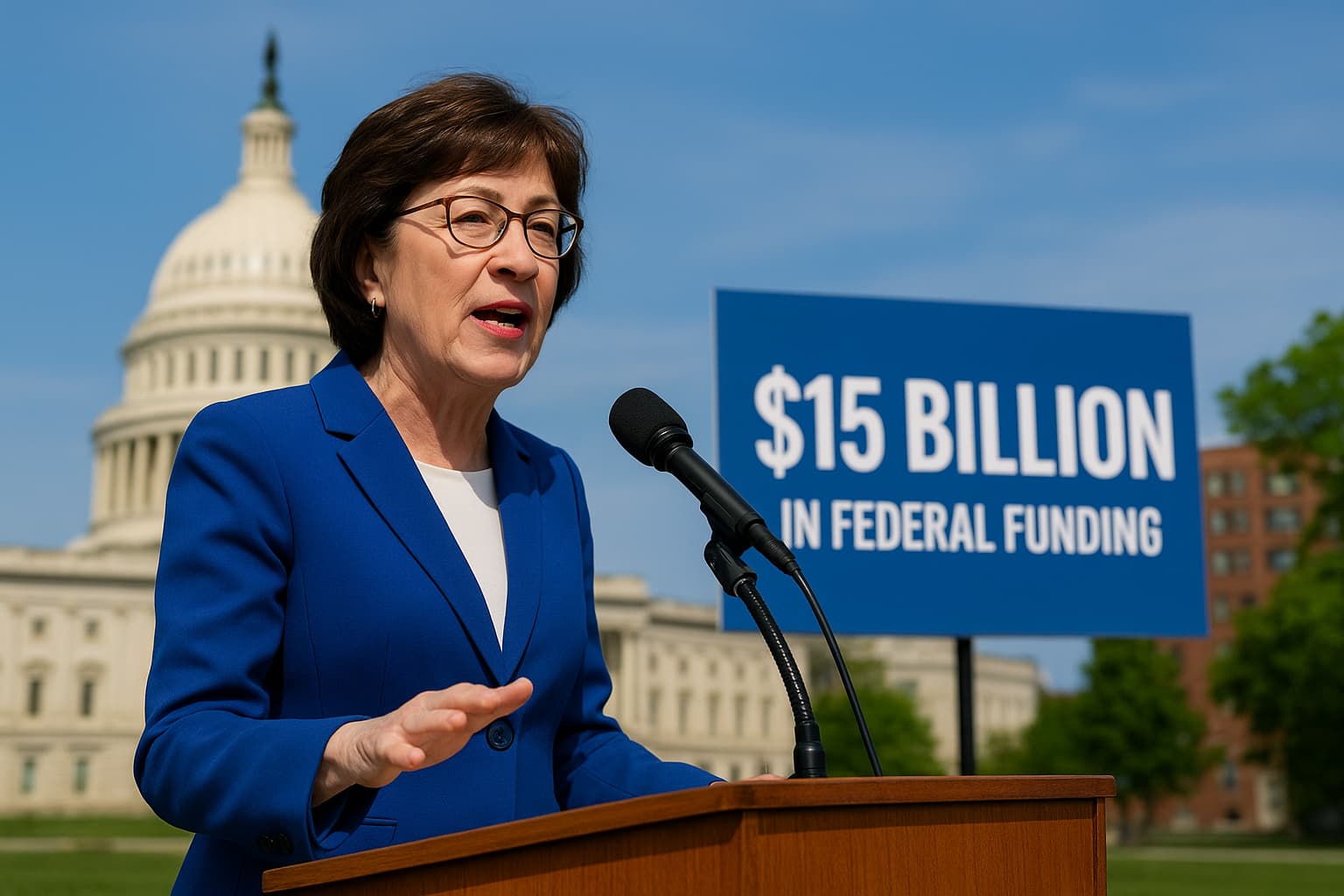 Collins Banks on Federal Funding Record Against Platner Challenge
