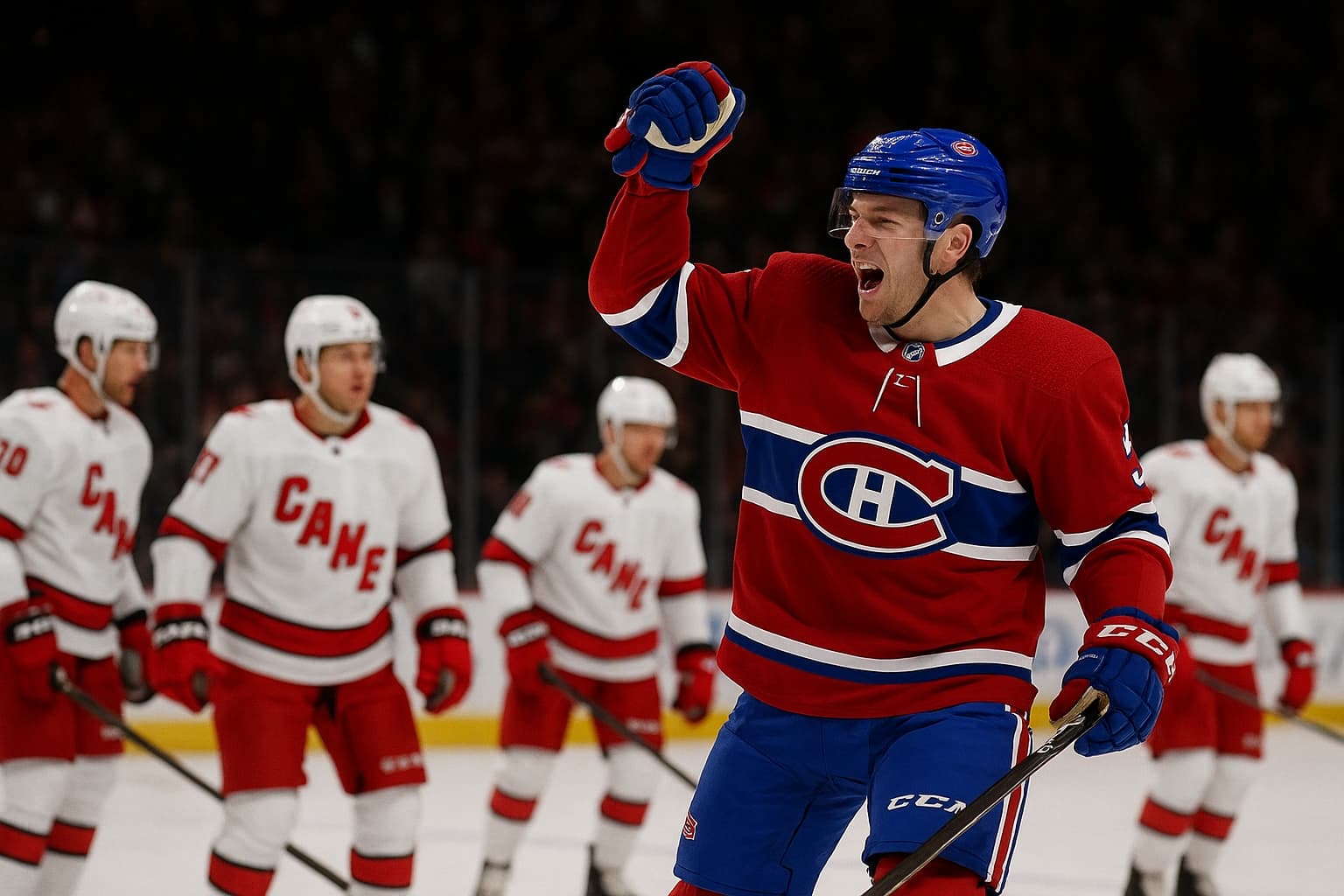 Canadiens Dominate Hurricanes 6-2 in Game 1 Upset