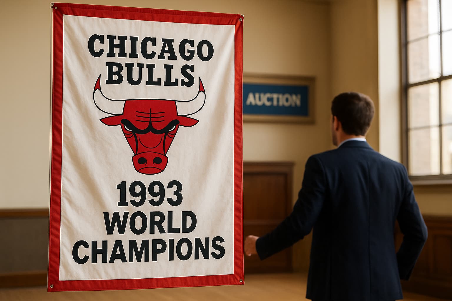 Historic Bulls Championship Banner From 1993 Up for Auction