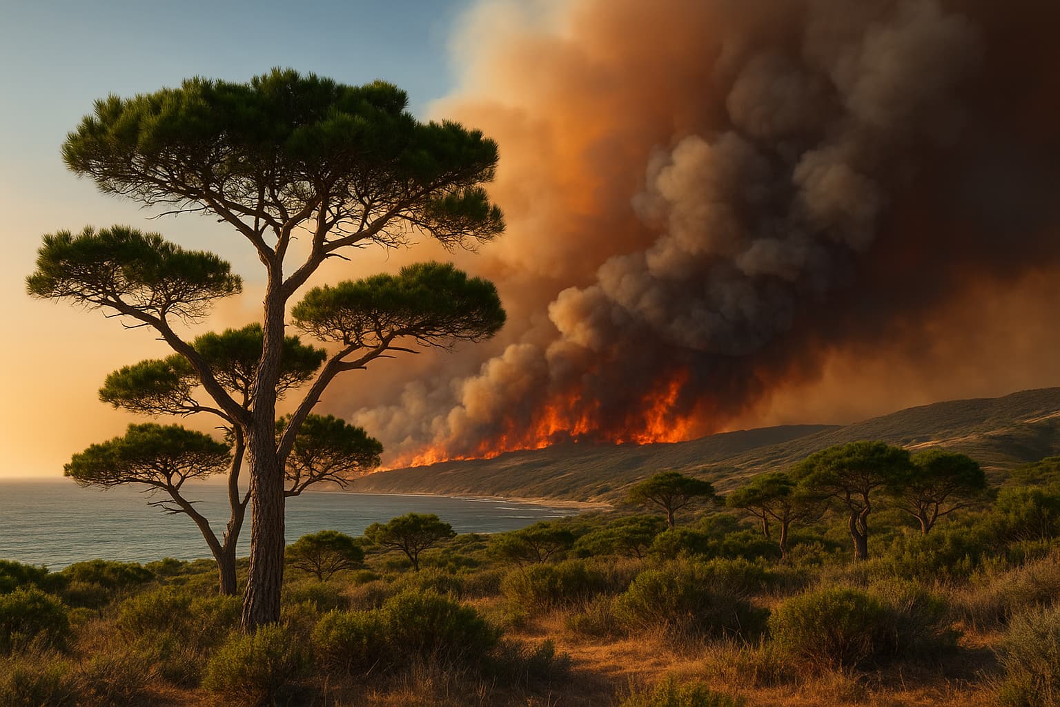 Rare Island Pines Threatened by California Wildfire