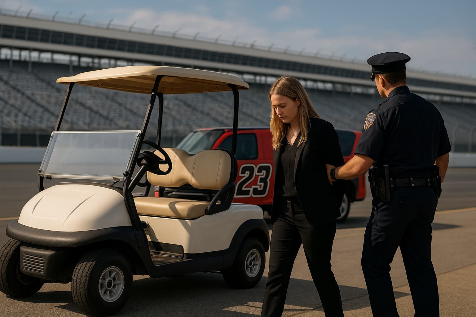 23XI Racing Employee Arrested After Golf Cart Incident