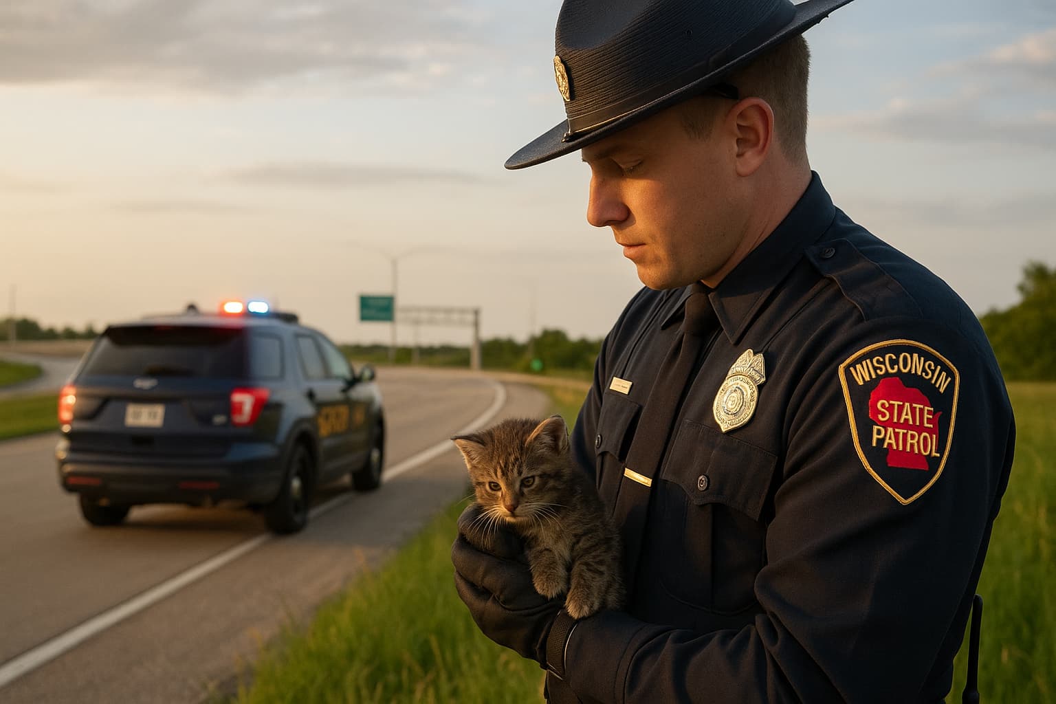 Wisconsin Trooper Adopts Kitten Thrown From Moving Vehicle